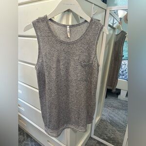 Mittoshop Charcoal Heather Sleeveless Pocket Tank Muscle Tee Summer Soft Knit✨